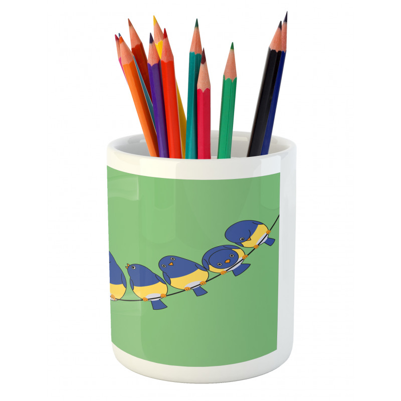 Humorous Tiny Avian Pencil Pen Holder