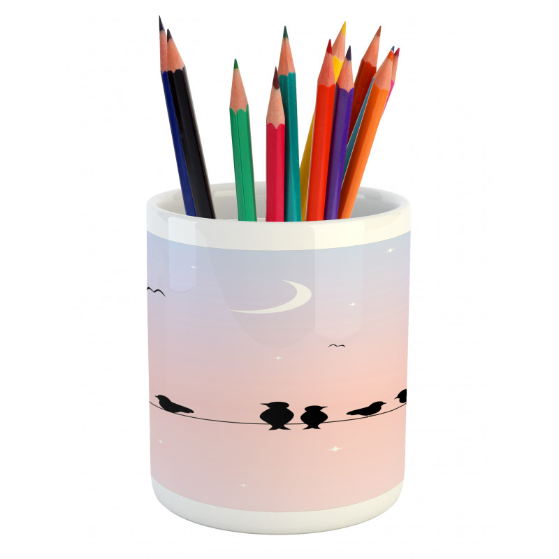 Pastel Tone Sky Moon Pencil Pen Holder