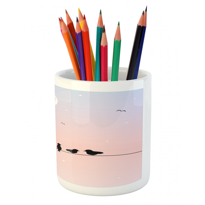 Pastel Tone Sky Moon Pencil Pen Holder