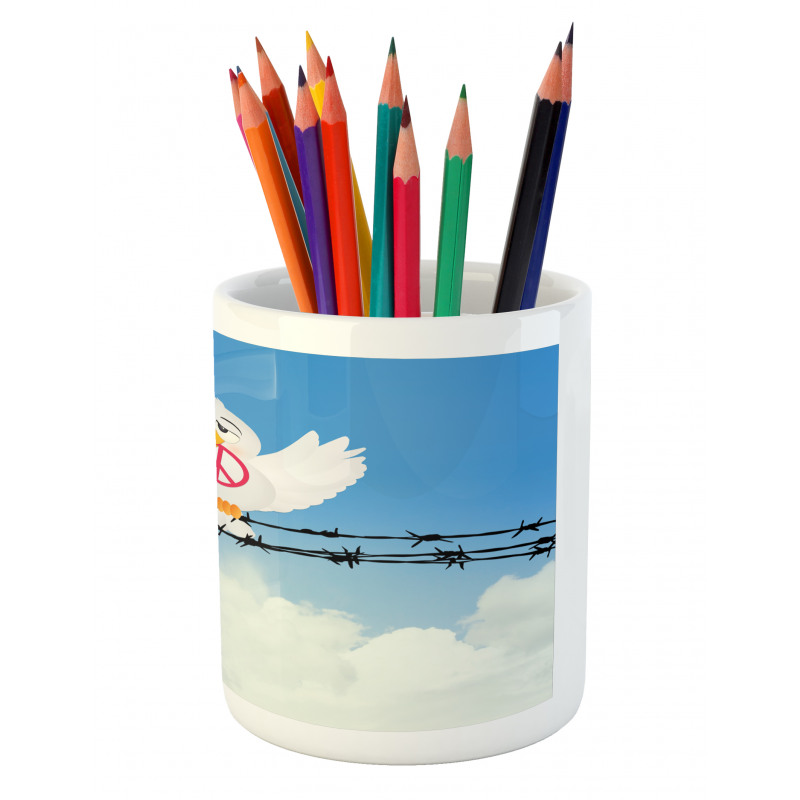 Cartoon Animal Peace Pencil Pen Holder