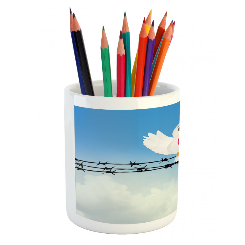 Cartoon Animal Peace Pencil Pen Holder