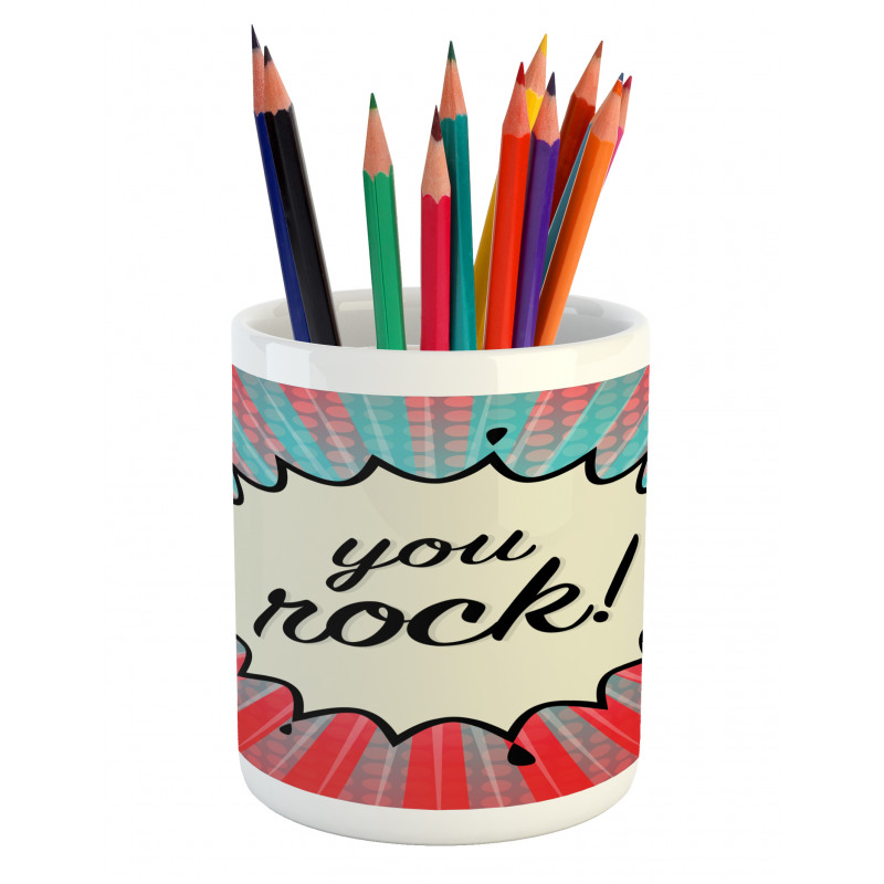 Sunbeams Halftone Graphic Pencil Pen Holder