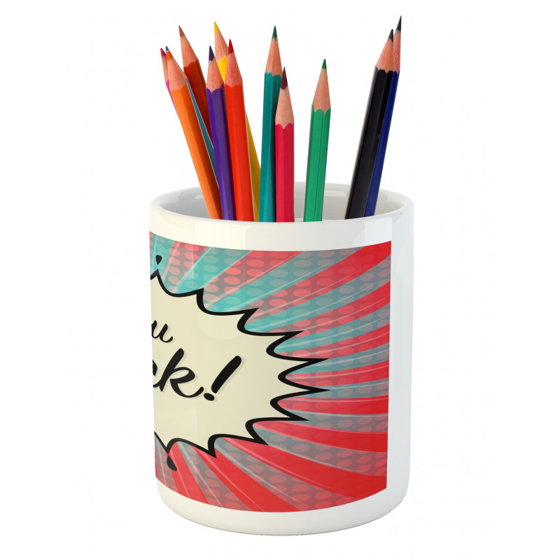 Sunbeams Halftone Graphic Pencil Pen Holder