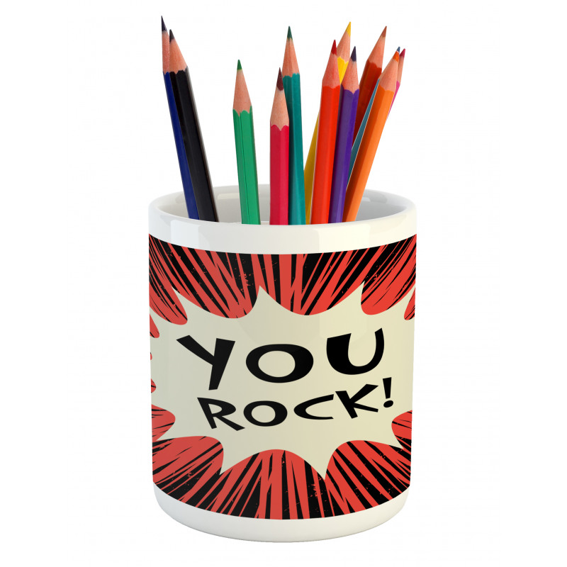 Comic Text Bubble Graphic Pencil Pen Holder