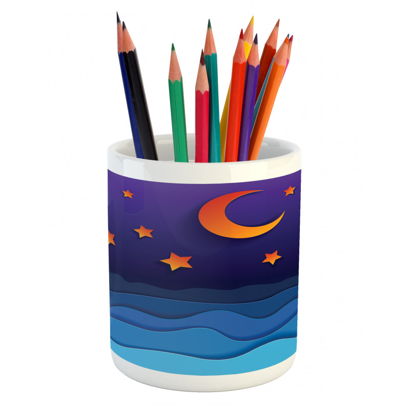 Paper Cut Style Sky Pencil Pen Holder