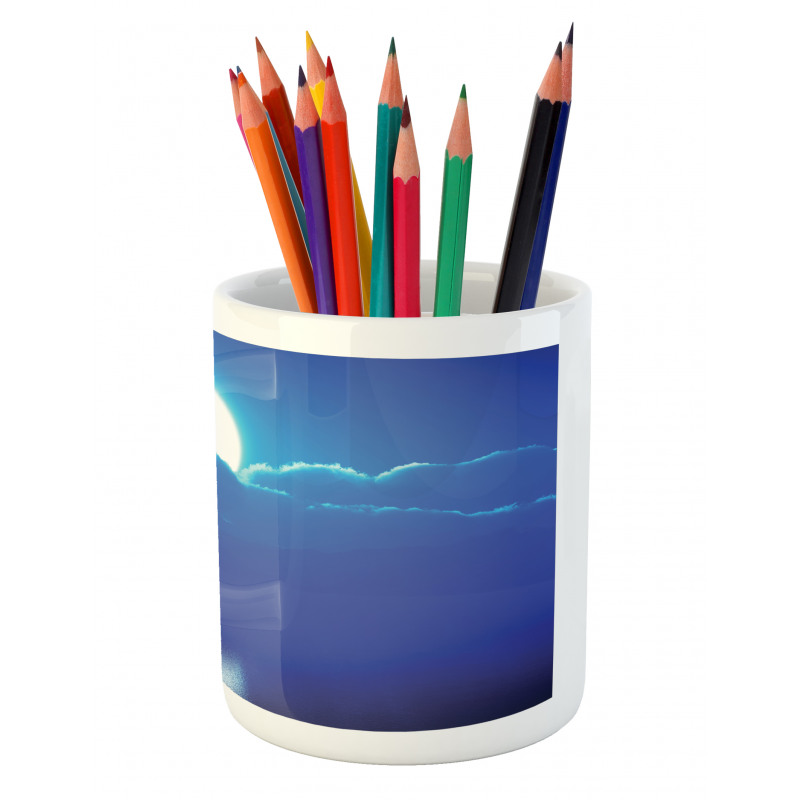 Moonlit Sky and Clouds Pencil Pen Holder