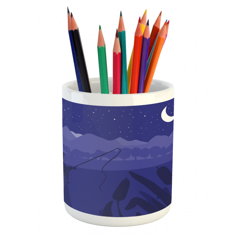 Fisherman Moon River Pencil Pen Holder