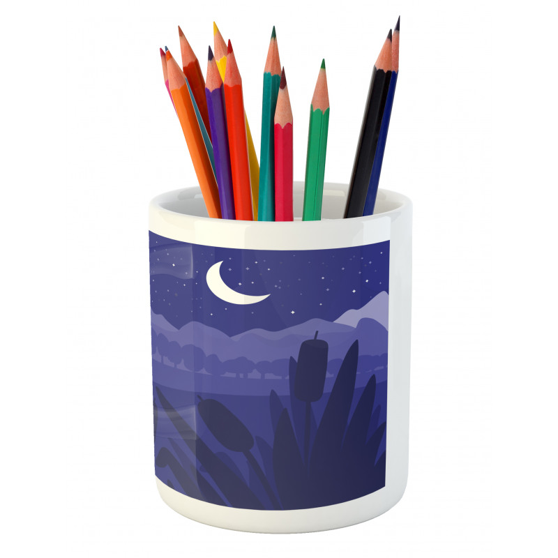 Fisherman Moon River Pencil Pen Holder