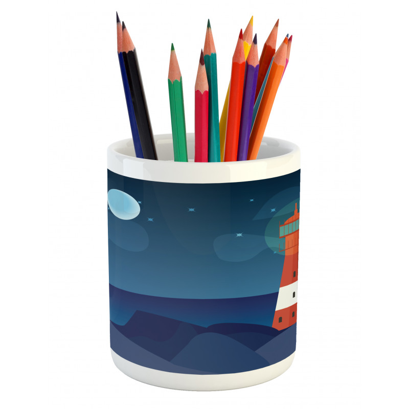 Lighthouse at Night Pencil Pen Holder