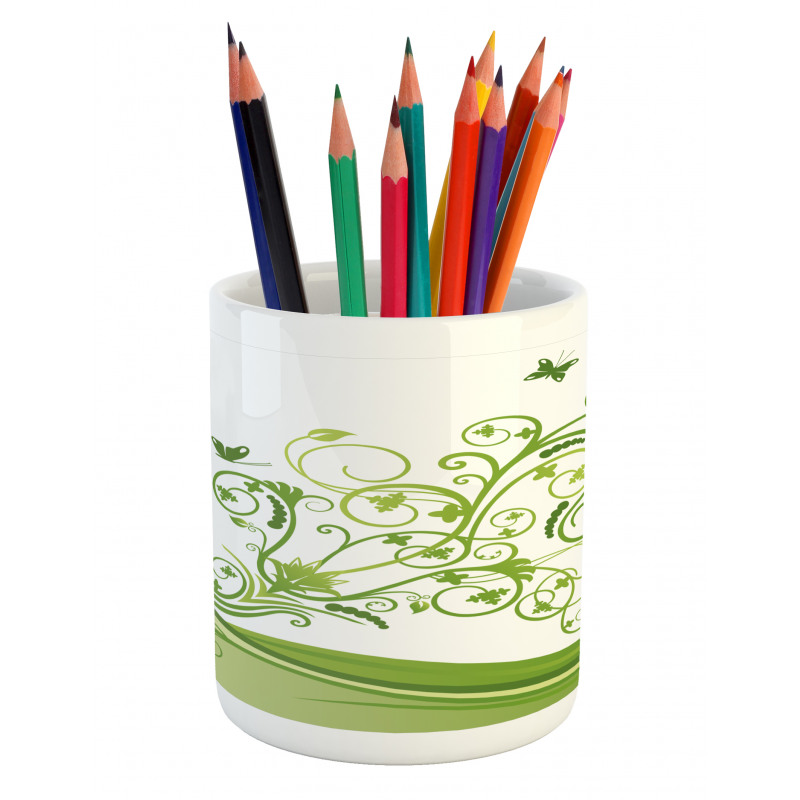 Colorful Botanical Leaves Pencil Pen Holder