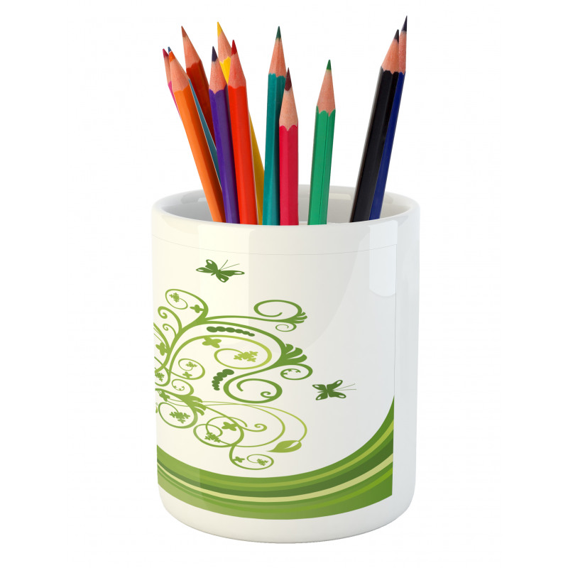 Colorful Botanical Leaves Pencil Pen Holder