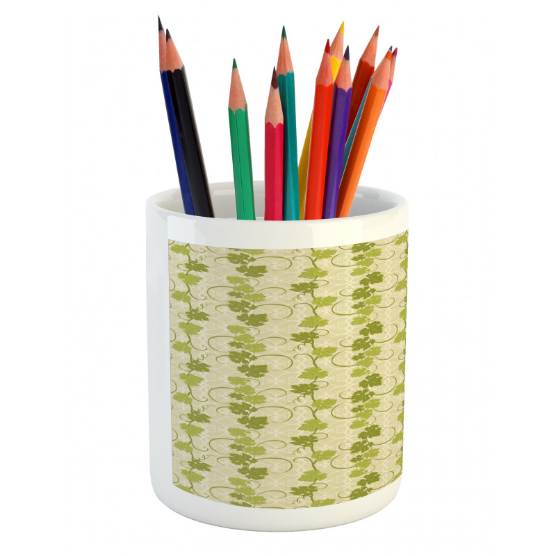 Abstract Grape Leaves Graphic Pencil Pen Holder