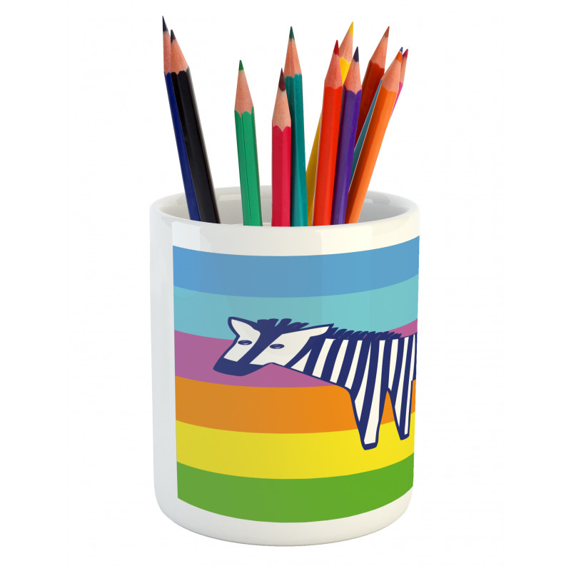 Doodle Animal Stripes Pencil Pen Holder