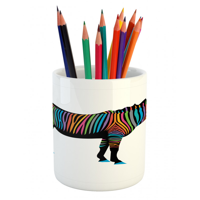 Animal Colorful Lines Pencil Pen Holder