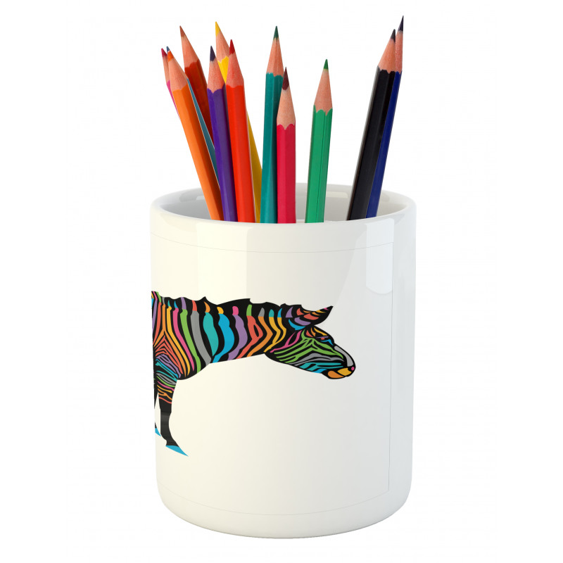 Animal Colorful Lines Pencil Pen Holder