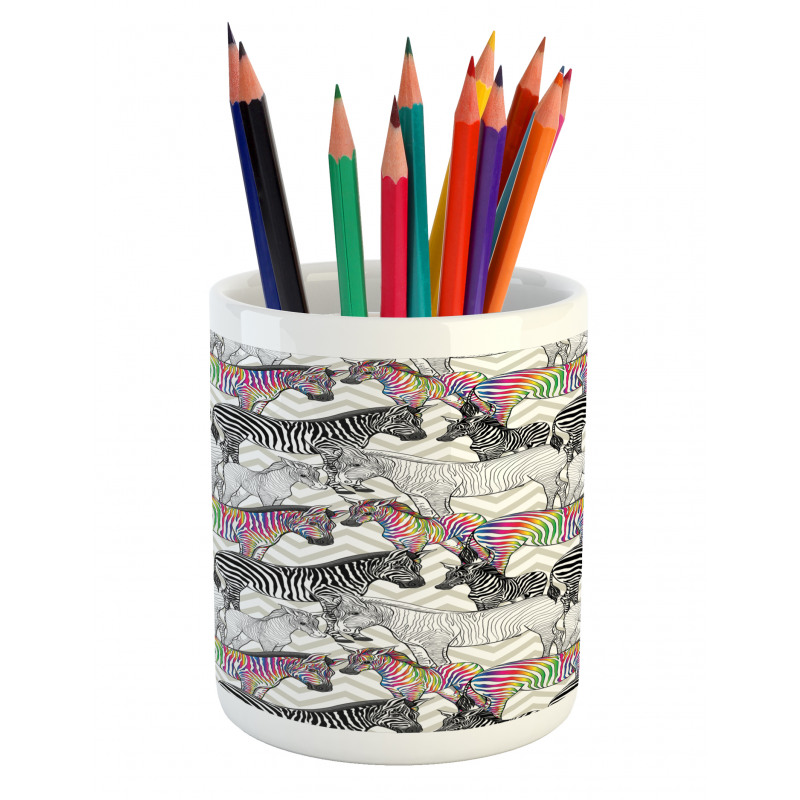 Funky Animal Chevrons Pencil Pen Holder