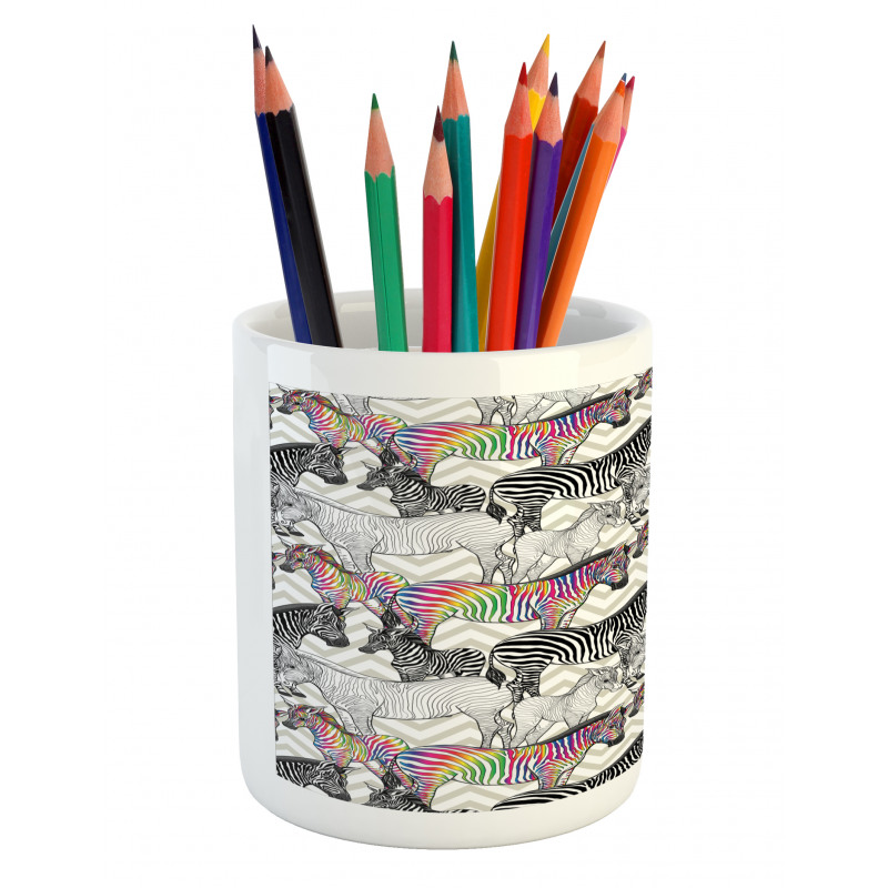 Funky Animal Chevrons Pencil Pen Holder