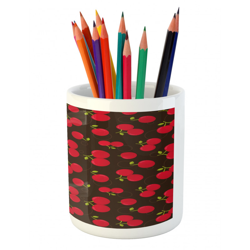 Repeating Summer Fruit Pencil Pen Holder