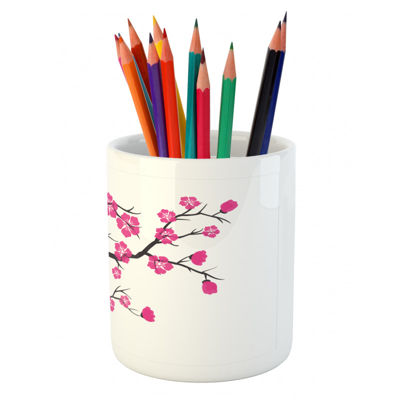 Floral Sakura Tree Pencil Pen Holder