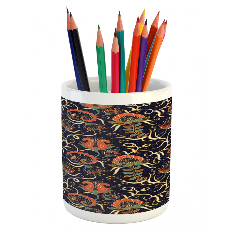 Grunge Flora Curl Pencil Pen Holder