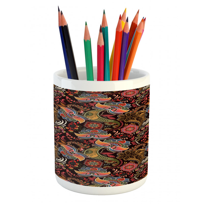 Jumble Warm Tone Floral Pencil Pen Holder