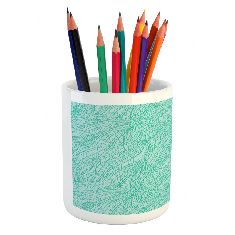 Abstract Doodle Leaves Pencil Pen Holder