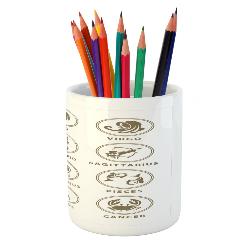 Classic Zodiac Chart Pencil Pen Holder