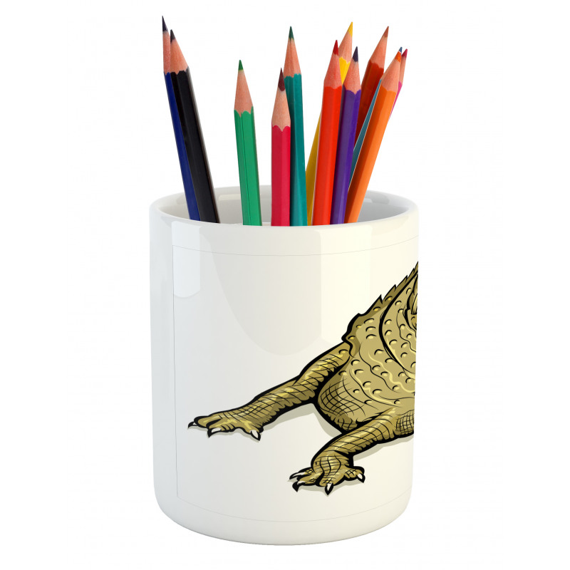 Exotic Wild Crocodile Pencil Pen Holder