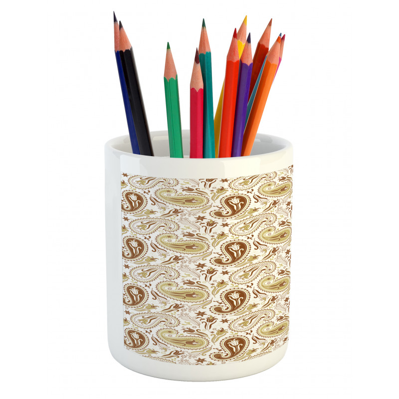 Floral Paisley Tulips Pencil Pen Holder