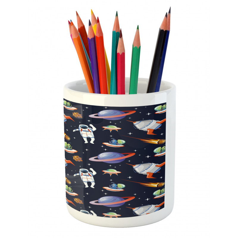 Galaxy Asteroid UFO Astronaut Pencil Pen Holder