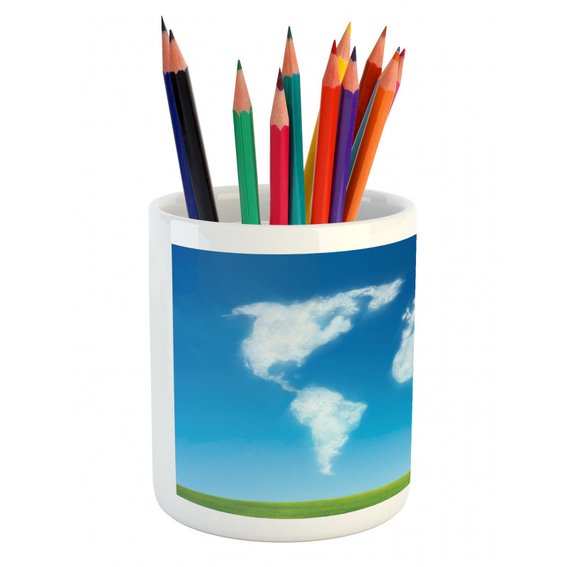 Colored Clouds in Sky Pencil Pen Holder