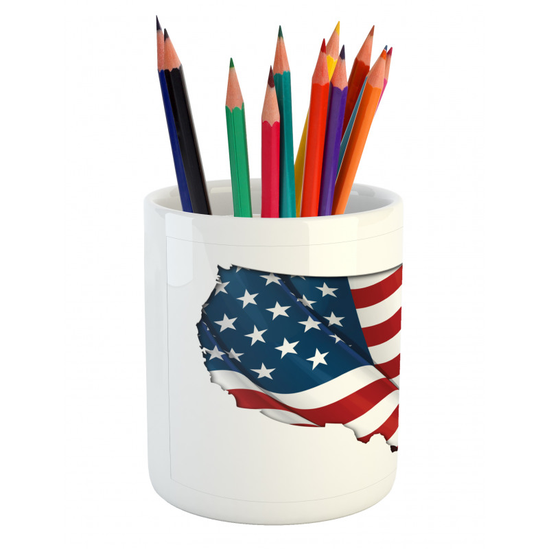 United States Flag Pencil Pen Holder