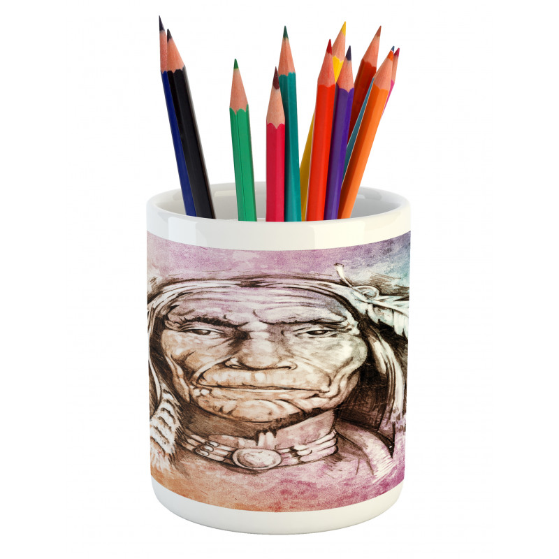 Chief Portrait Pencil Pen Holder