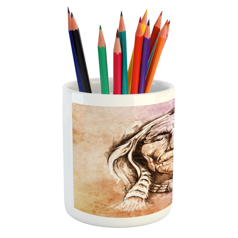 Chief Portrait Pencil Pen Holder