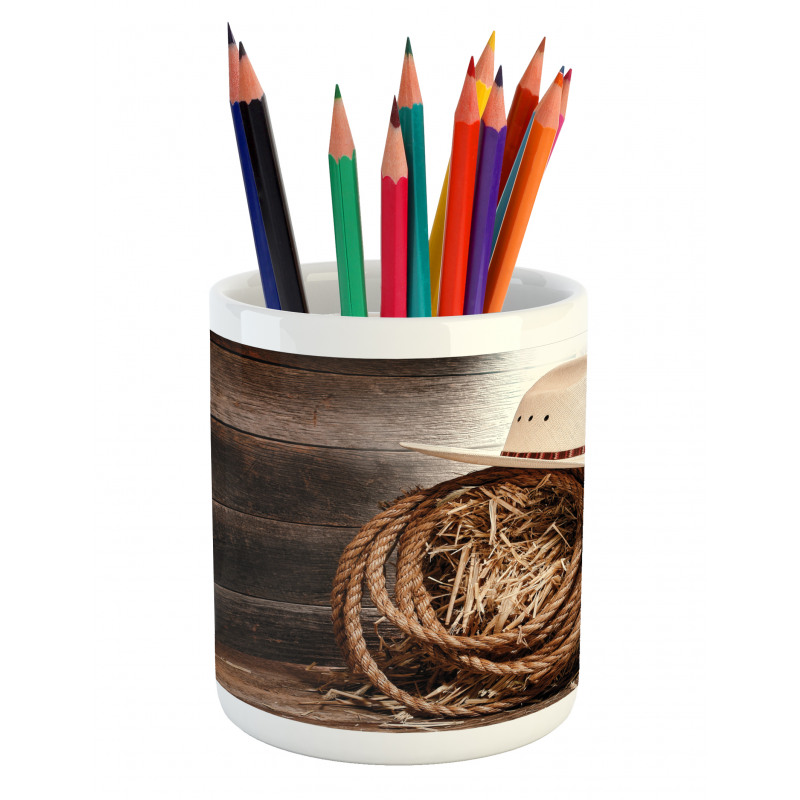 Wooden Folk Robe Hat Pencil Pen Holder