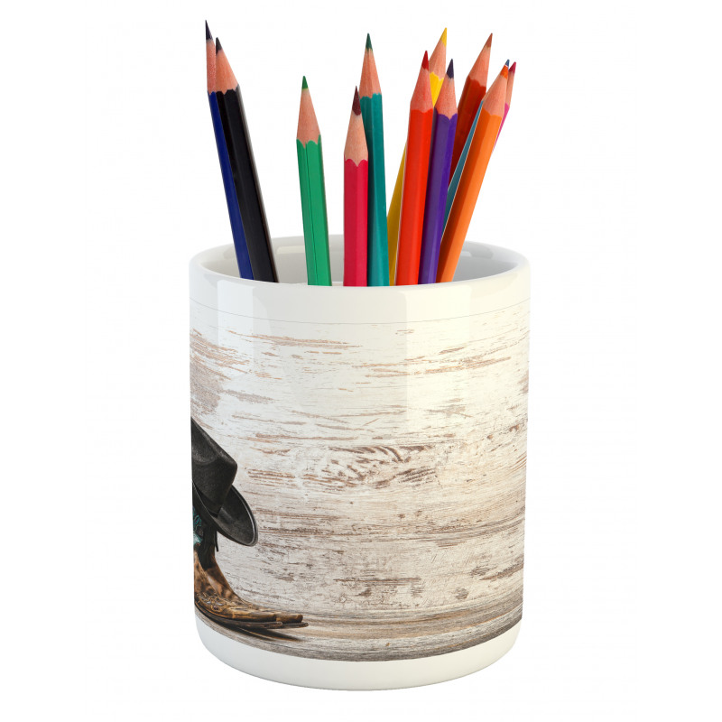 Rodeo Cowboy Grunge Hat Pencil Pen Holder