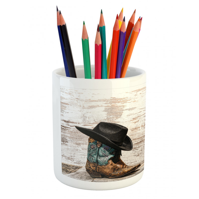 Rodeo Cowboy Grunge Hat Pencil Pen Holder