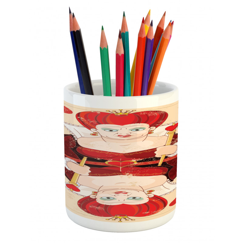 Queen Cards Pencil Pen Holder