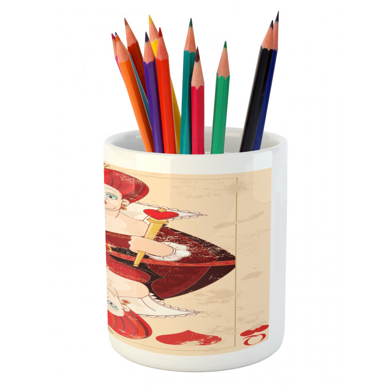 Queen Cards Pencil Pen Holder