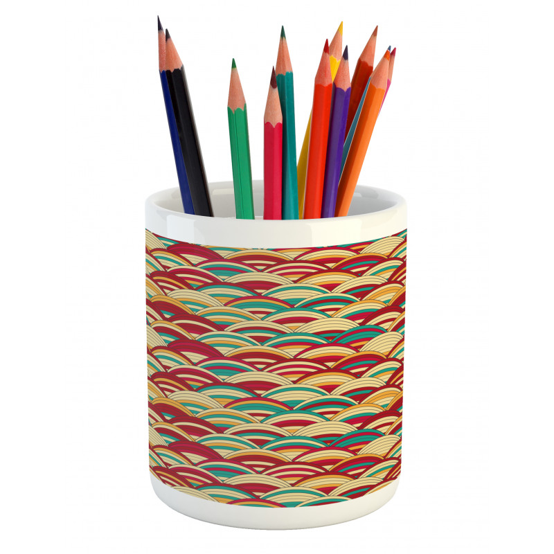 Repeated Striped Squama Art Pencil Pen Holder