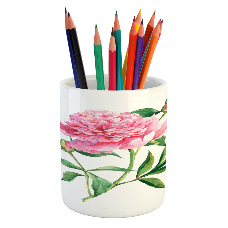 Vintage Peony Pencil Pen Holder