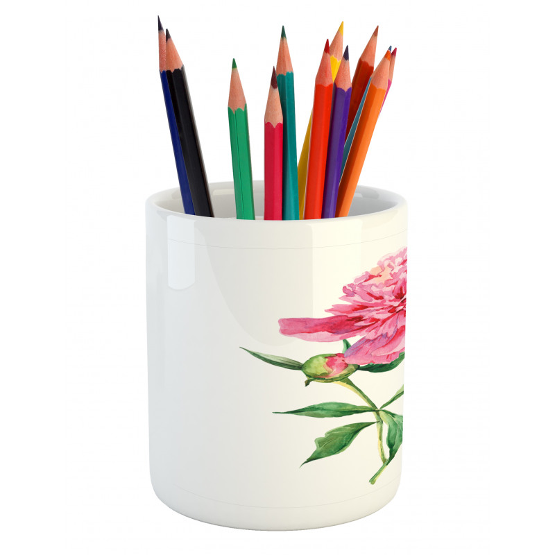 Vintage Peony Pencil Pen Holder