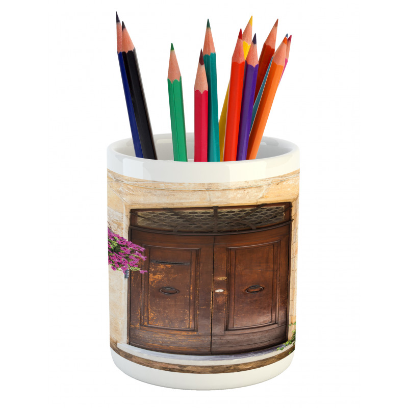 Rusty Wood Door Italian Pencil Pen Holder