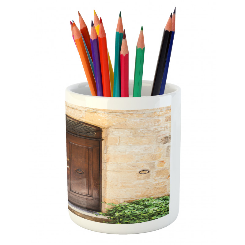 Rusty Wood Door Italian Pencil Pen Holder