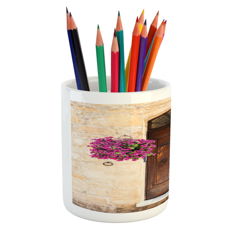 Rusty Wood Door Italian Pencil Pen Holder