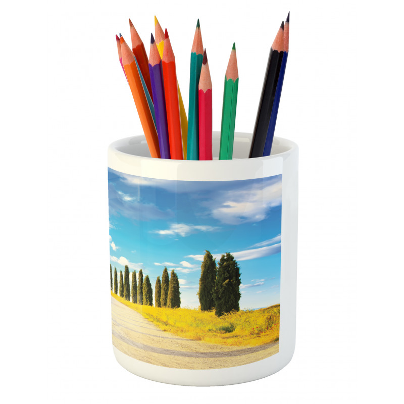 Mediterranean Trees Pencil Pen Holder