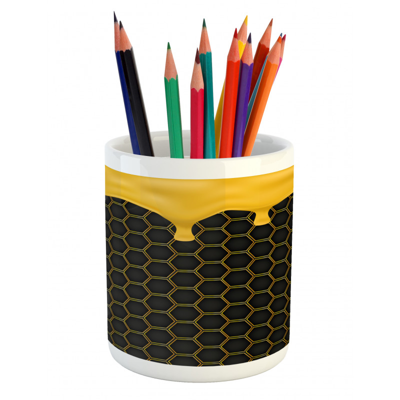 Honeycomb Dripping Beehive Pencil Pen Holder