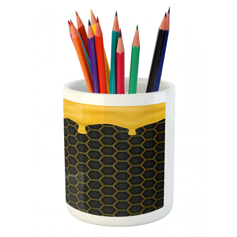 Honeycomb Dripping Beehive Pencil Pen Holder