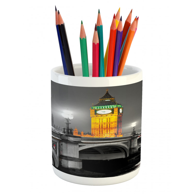 Big Ben Bridge Night Pencil Pen Holder