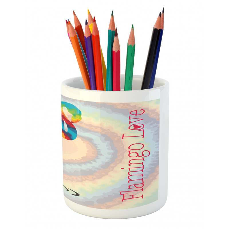 Rainbow Colored Birds Pencil Pen Holder